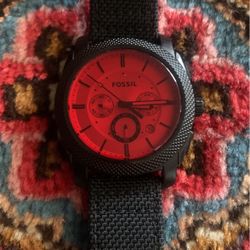 Fossil Machine Red/Leather Ø45 mm (Normaly $214.86)