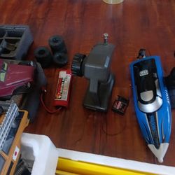 3 rc crawlers 1 RC boat 1 rc plane