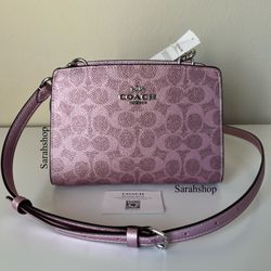 Coach Gia Crossbody In Metallic Signature Canvas 