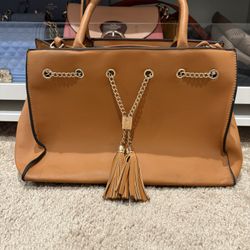 Aldo Leather Cognac Handbag Purse