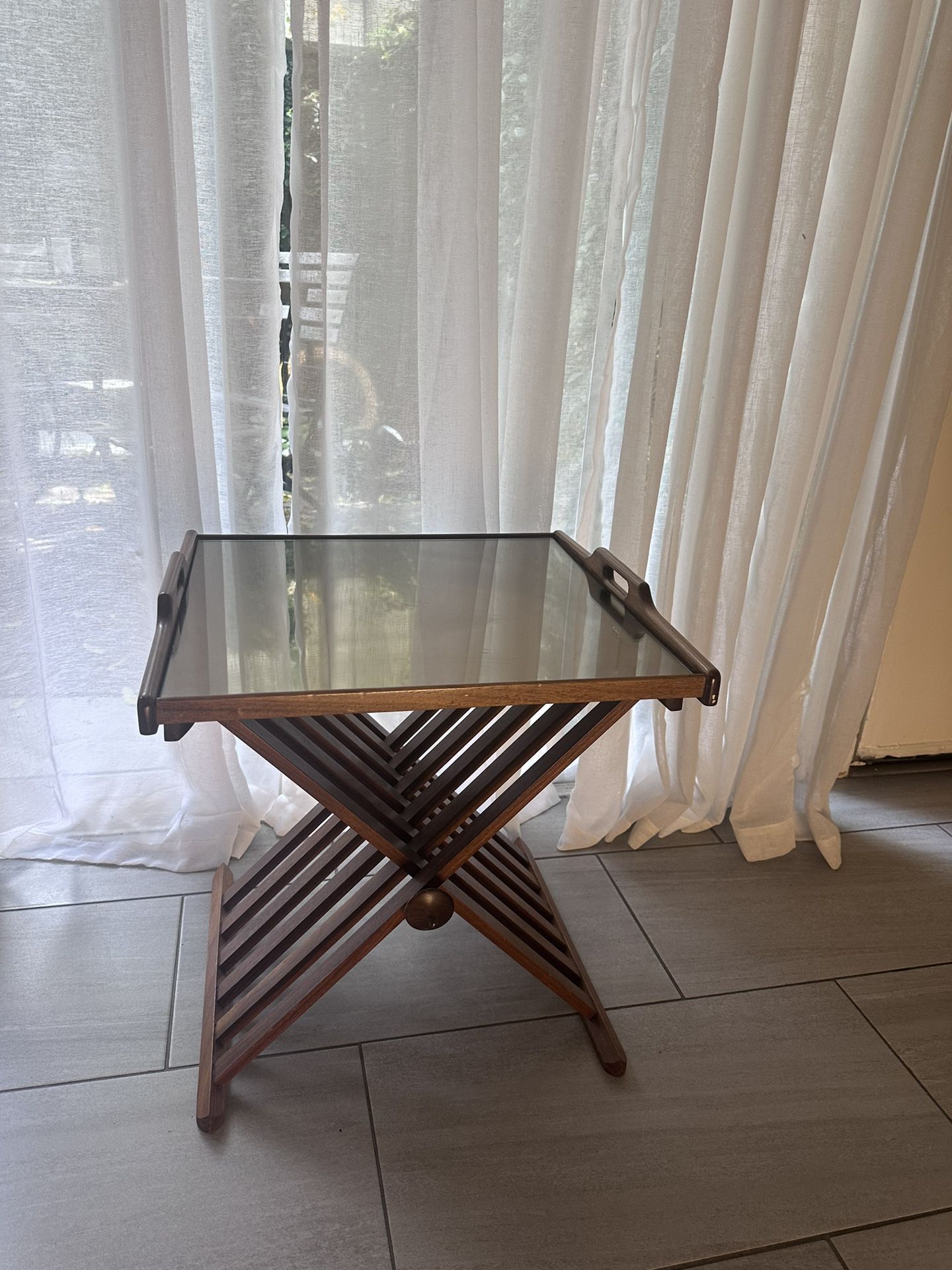 Vintage Real Wood Side Table 