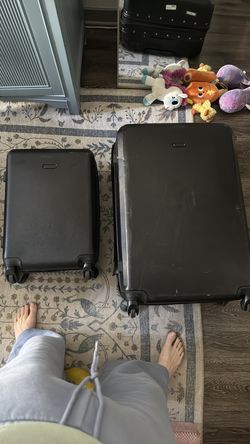 Used black studded, Rebecca Minkoff suitcase set