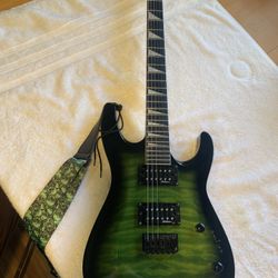 Jackson Electric Guitar— Transparent Green Finish. Perfect Condition!