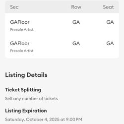 MEGAN MORONEY TICKETS