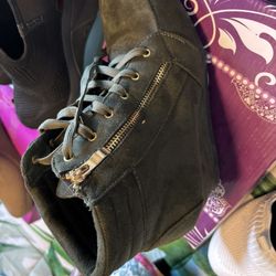 Olive Green Wedge Shoes