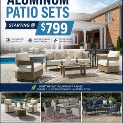 🌞 Upgrade Your Backyard for Less! 🌞 Beautiful Aluminum Patio Sets Starting @ ONLY $799!