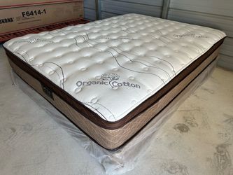 12in Queen Size Organic Cloud Comfort Europillow Top Mattress and Boxspring