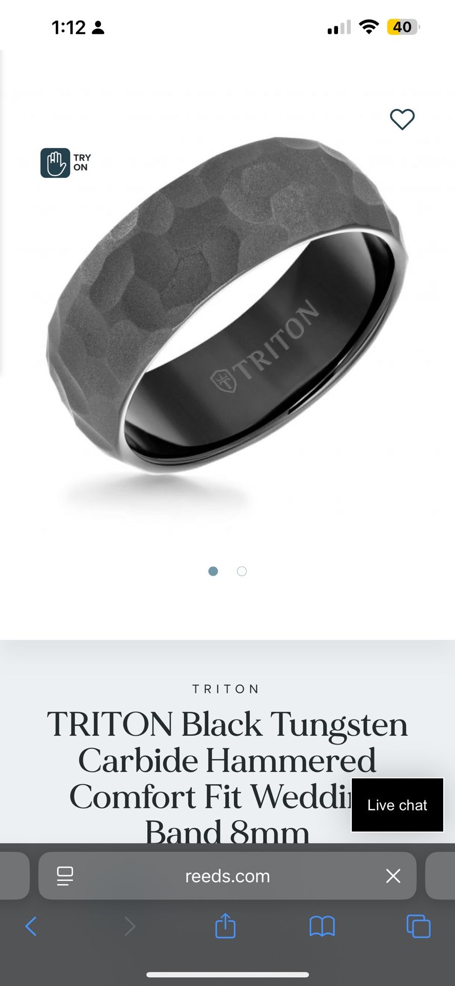 Tungston Men’s Ring Size 9 (I Think)
