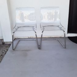 2 Ikea Clear Plastic Chairs 