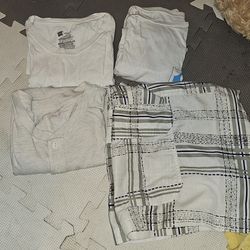 Large t-shirts and shorts