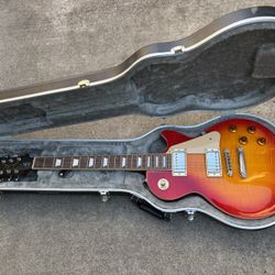 Sunburst Gibson Epiphone Guitar With Hard Case