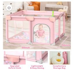 Pink oversized play pen with bag