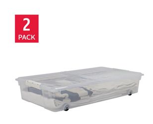 Greenmade InstaView 57 Quart Underbed Storage Bin with Wheels 2-Pack Brand New