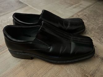 Boys- Black Leather Slip-On Dress Shoes