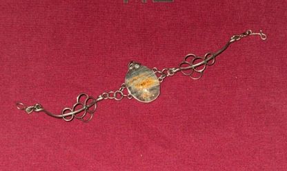 Wire Bracelet with Stone Centerpiece