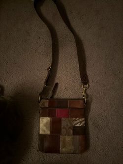 Coach patch work leather mini cross bag