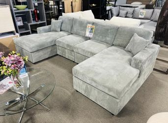 Grey Corduroy Couch Free delivery 