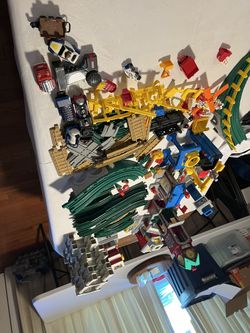 Fisher Price Geo Trax Geotrax Train Track Mixed 100 + Pcs - Car Signs Bridge