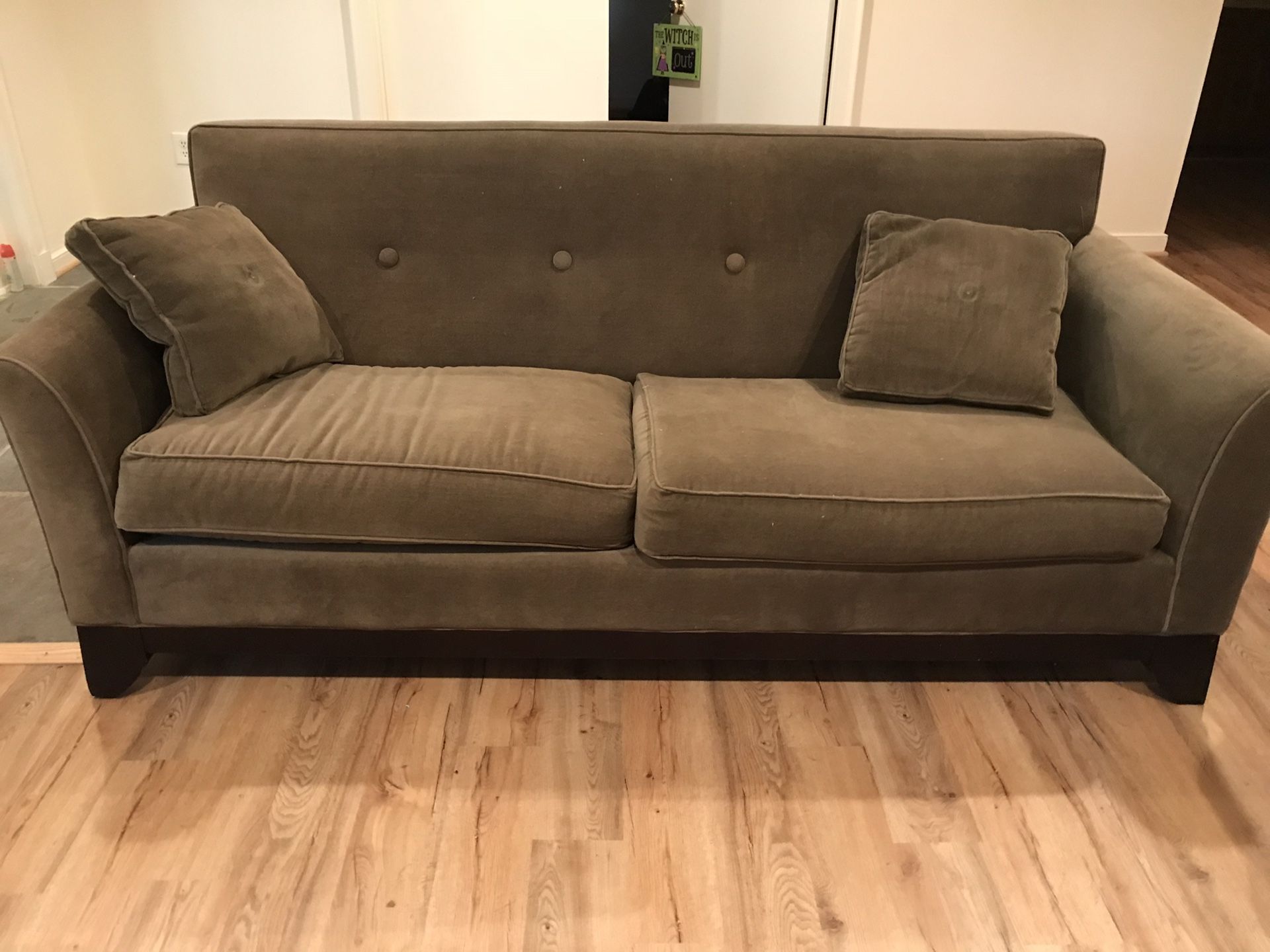 Olive green couch