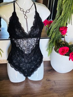 Black Lace Lingerie Bodysuit