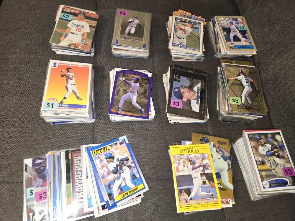 LOADED VINTAGE VTG LOT 250 LA Dodgers Rookies RC Rookie Chrome Stars Los Angeles, all good condition, and sleeved as well!