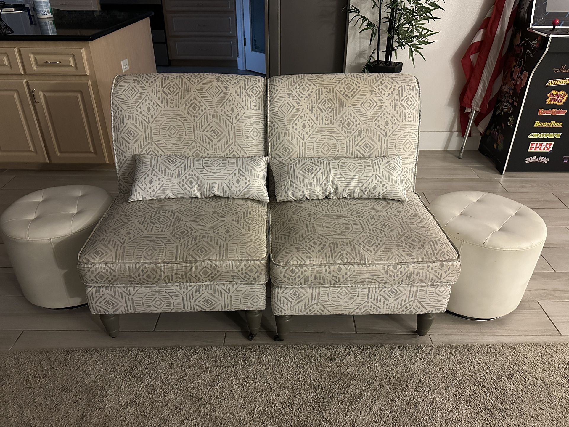Small Couches With Two Swivel Stools