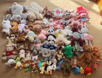 Huge Plush Stuffed Animal LOT Bears, Cats, Dogs, Bunnies, Super Mario Plush