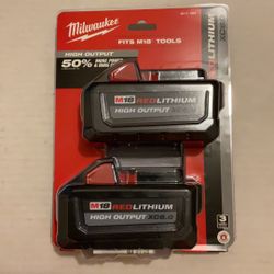 Brand New Milwaukee M18 High Output 6.0 AH Batteries.        200 Firme en Precio.          200 Firm on Price.