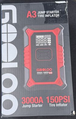 Gooloo A3 Jump Starter + Tire Inflator – 3000A Power Beast