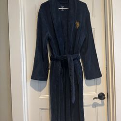 Men’s Navy Blue Plush Bathrobe S /M