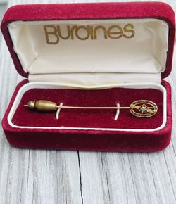 Vintage Burdine’s 10K Gold Diamond Stick Pin