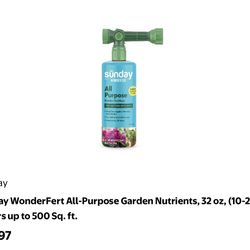 Sunday WonderFert All-Purpose Garden Nutrients, 32 oz, (10-2-6), Covers up to 500 Sq. ft.