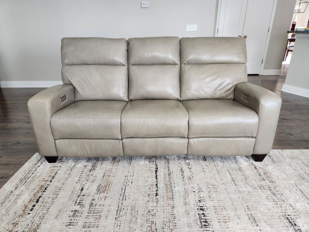 BARCALAUNGER Italian Leather Sofa And Loveseat
