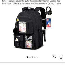 17.3 Inch School Backpacks for Teen Girls Bookbag for Middle School College Students, Cute Backpacks for Women Laptop Bag Back Pack School Bag for Tra