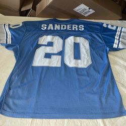 Authentic Barry Reebok Sanders Detroit Lions  Jersey Men 48 Large Sewn Clean NFL