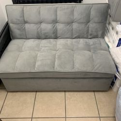 A Light Grey Futon Sofa Bed 