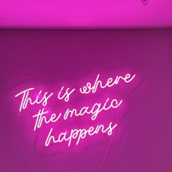Pink LED Neon Sign â âThis Is Where The Magic Happensâ