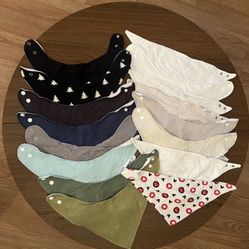 100% Organic Cotton Muslin Baby Bibs - Drool Bibs - Unisex Baby Bibs