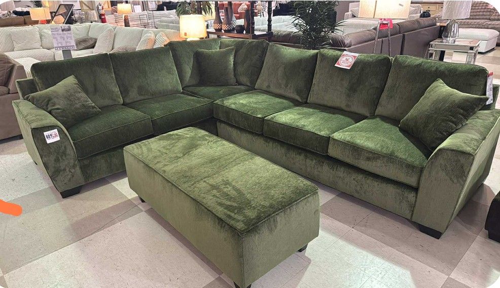 OM• $38 Initial • Brand New Stone Luscious 2 Piece Sectional With Chaise