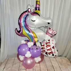 Unicorn Balloon Valentine's Bouquet 