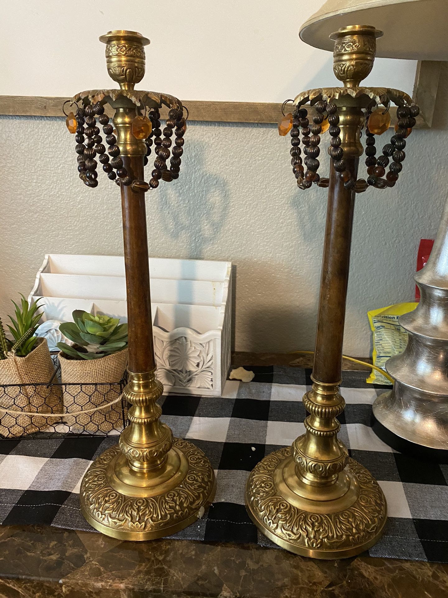 Made in  India 2 Candle Holders 