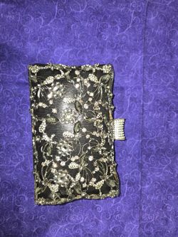 Crystal Beaded Clutch With 2 Strap Lengths