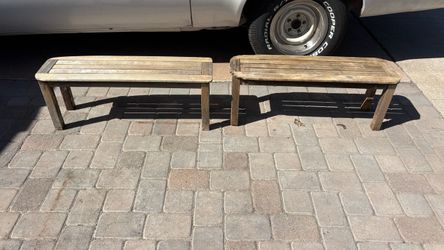 two wooden benches plant stands $10 each