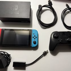 Nintendo Switch console complete with pro controller