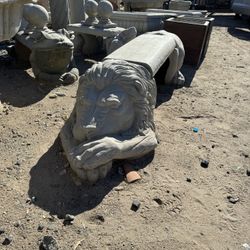 Lion Full Concrete Garden Bench 