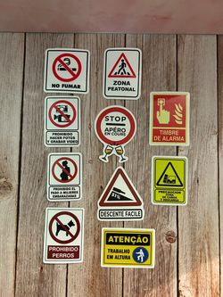 Spanish Caution Stickers