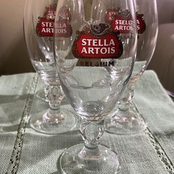 Stella Artois Belgium Beer Chalice Glass 40cl Set Of 5
