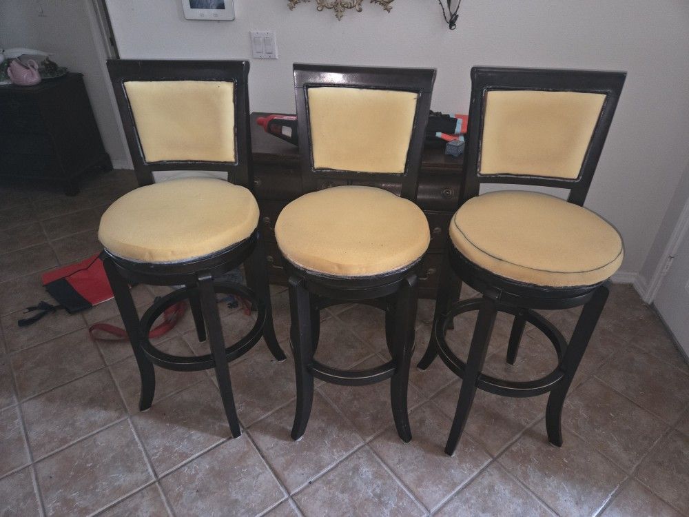 Heavy Solid Wooden Bar Stools