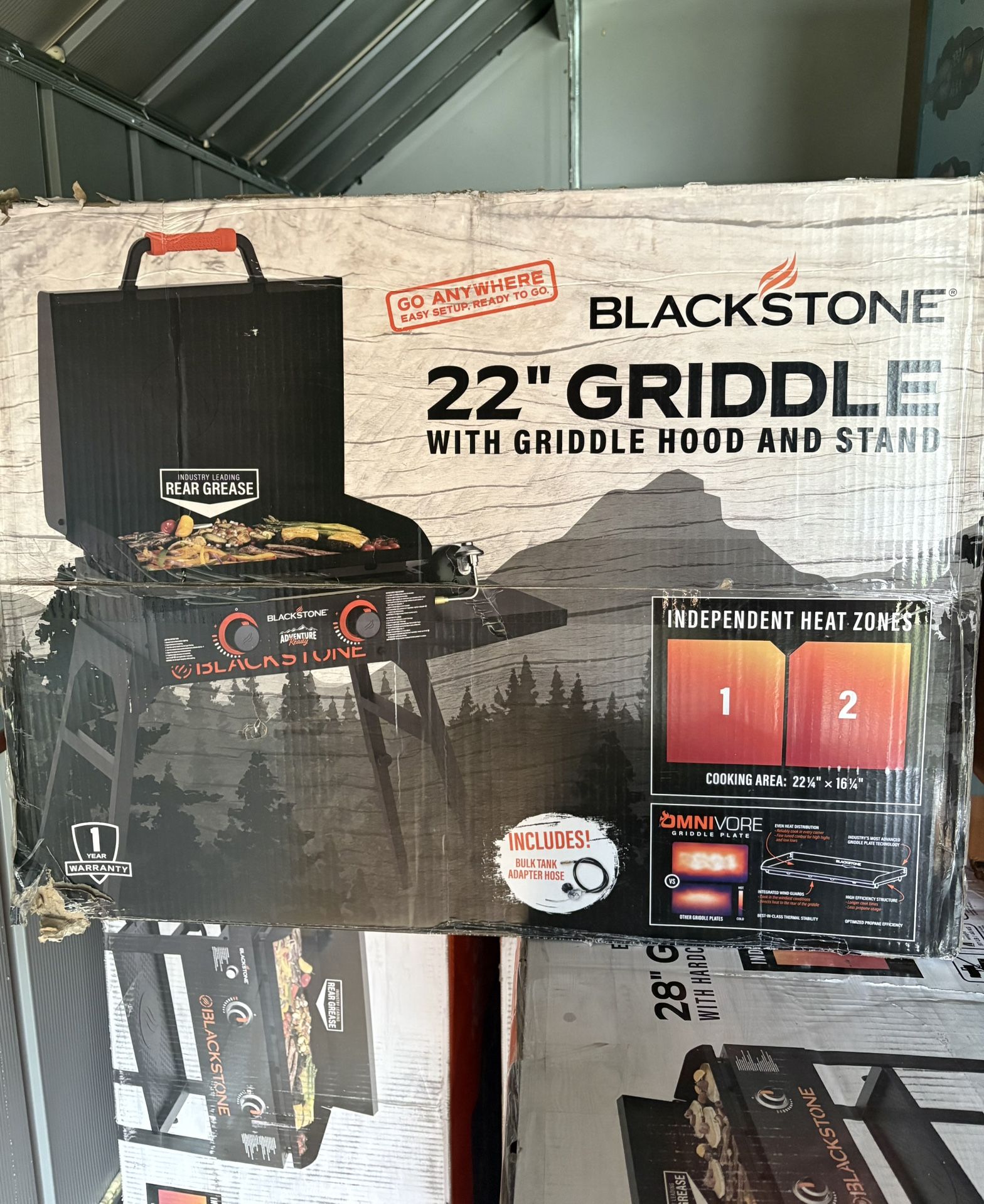 Blackstone Griddle, 2-Burner 22” Propane Flat Top Grill with Stand