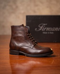 Firmani boot combat brown side zipper